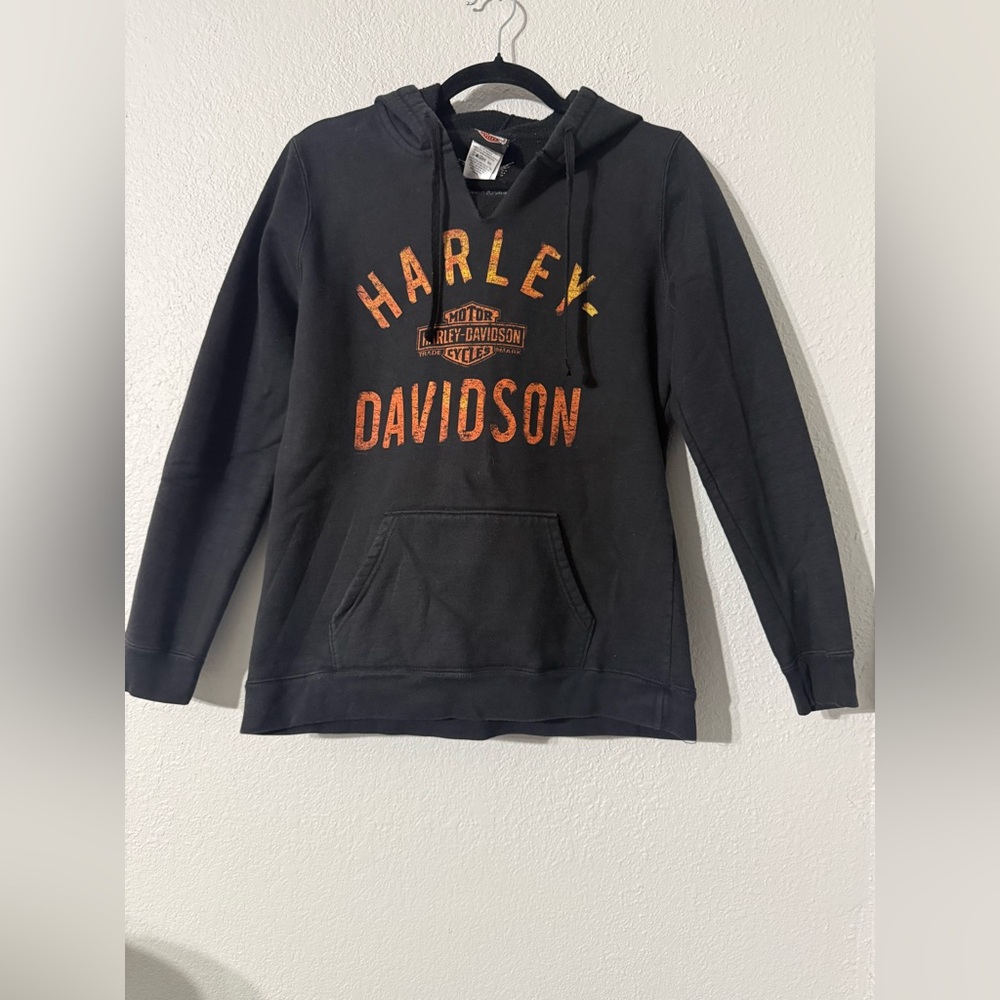 Harley-Davidson Black and Orange Hoodie - Picture 2 of 6